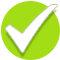 Green check mark in a rounded square, indicating success or approval.